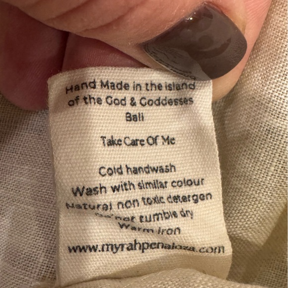 Myrah Penaloza Yin Yang 100% Linen Suka Button Down Top Size XL Like New. - Picture 10 of 12